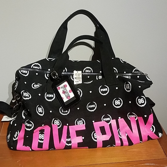 VS Vintage Pink Logo Duffle & Backpack - Picture 2 of 6